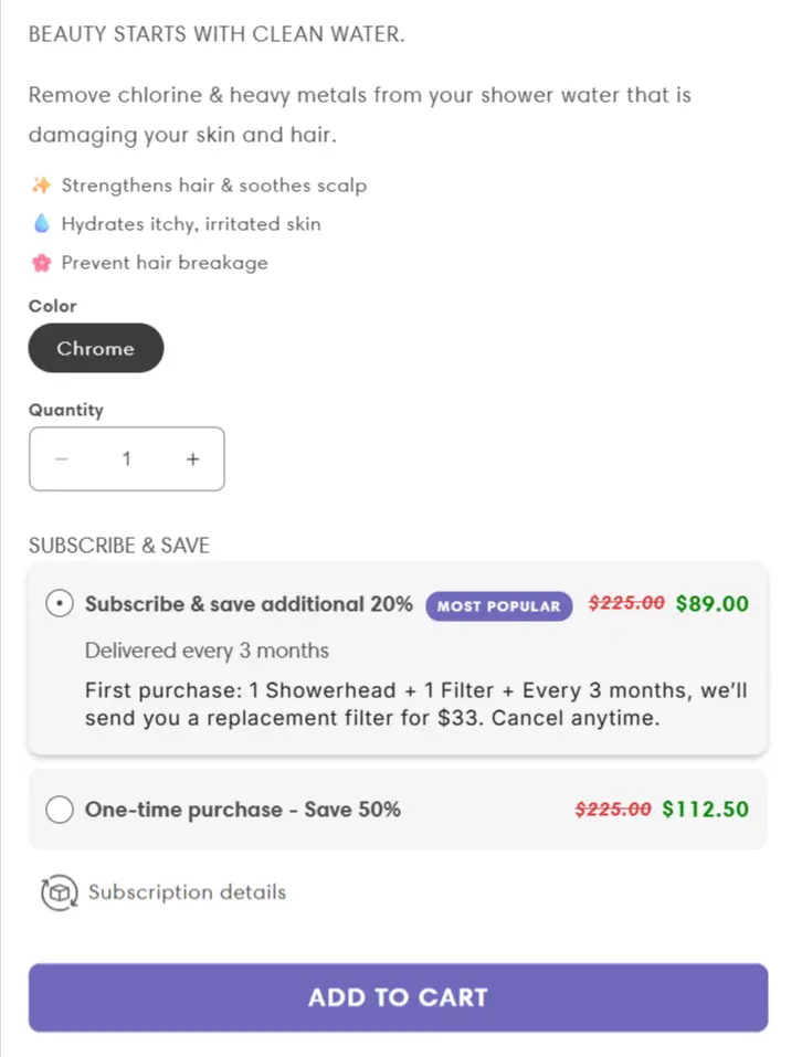 Lucinn Pro Filtered Showerhead Best price package offer